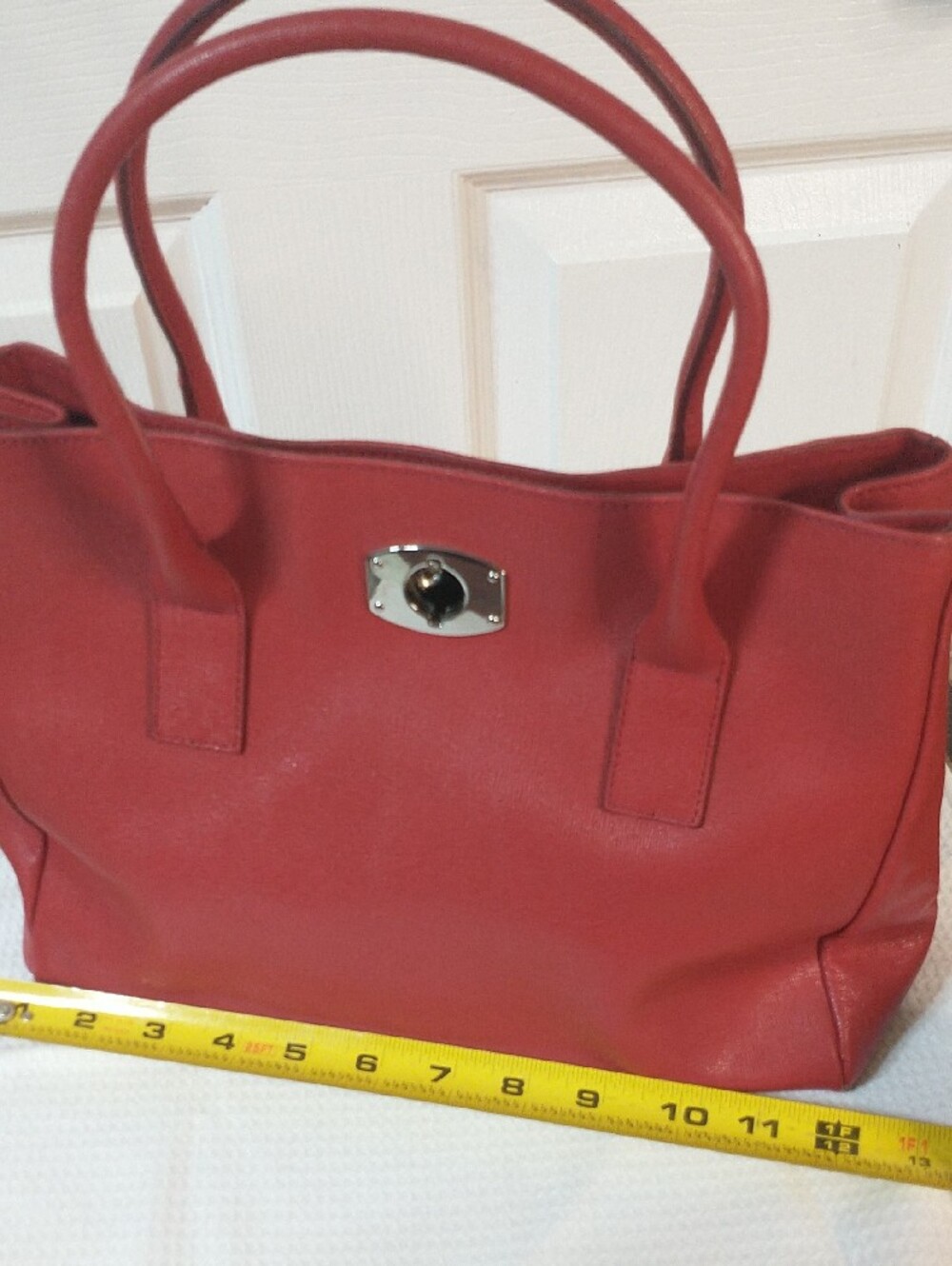Furla Red Saffiano Leather Women's  Tote Bag Excellent Condition - Picture 10 of 15
